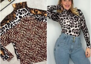 Polera estampada larga