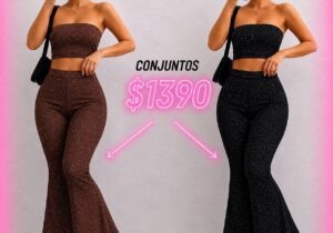 Conjunto Straples mas palazo de brillo
